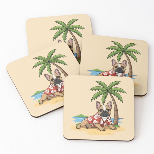 Item preview, Tropical Frenchie - French Bulldog Vacation Sticker designed and sold by Blemenowo.
