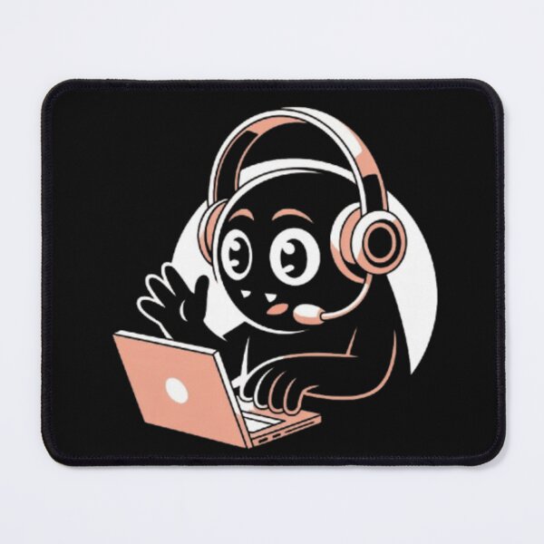 Item preview, Cute Tech Support Mascot Working on Laptop designed and sold by vvcreativedesigns.