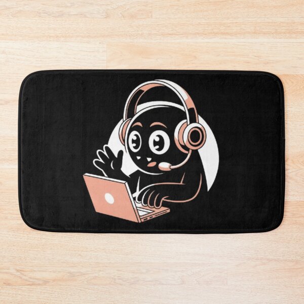 Item preview, Cute Tech Support Mascot Working on Laptop designed and sold by vvcreativedesigns.