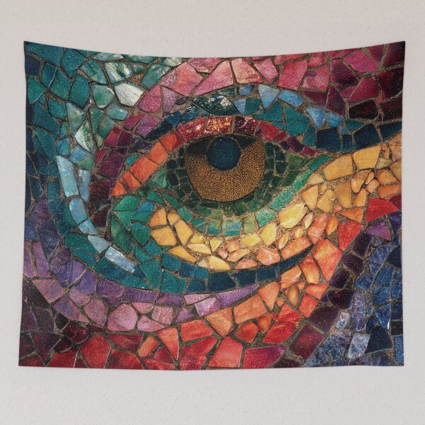 Item preview, Gaudi Inspired Mosaic Tile Ornament Eye Pattern designed and sold by GrinGalore.