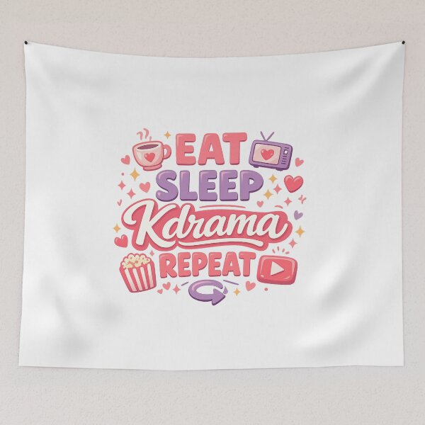 Item preview, Eat Sleep Kdrama Repeat – Cute K-Drama Lover designed and sold by Mukesh Saxena.