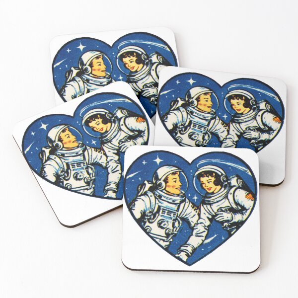 Item preview, Retro couple in space designed and sold by MendaciousMina.