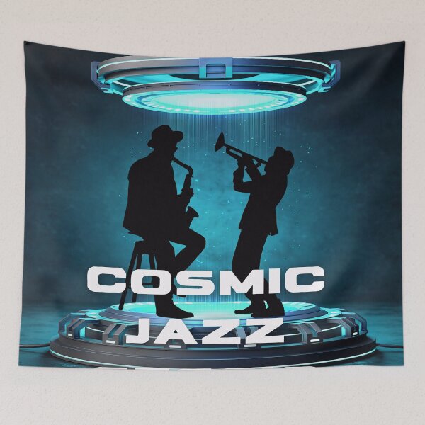 Item preview, Cosmic Jazz Session | Retro Futuristic Music Art designed and sold by Adappai.