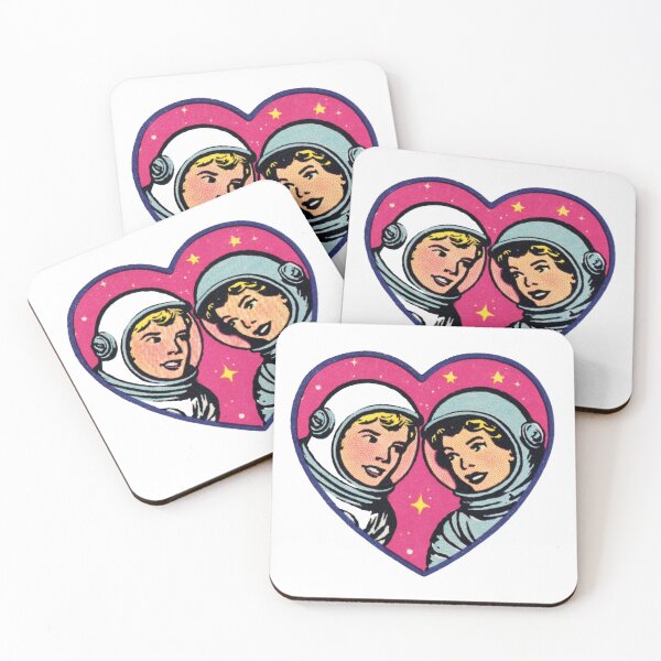 Item preview, Retro couple in space designed and sold by MendaciousMina.