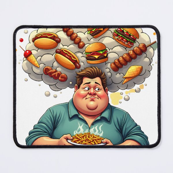 Item preview, Funny Food Lover Shirt – Hungry Fat Guy Thinking About Food | Cute Humor T‑Shirt Design designed and sold by Nene's design.