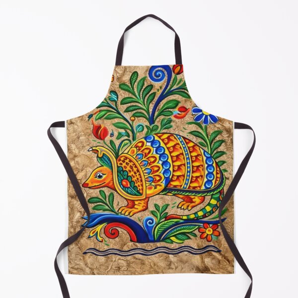 Item preview, Folk Art Armadillo Bark Painting designed and sold by mythographiaart.