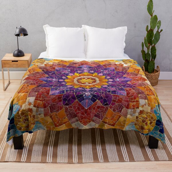 Item preview, Gaudi Inspired Mosaic Tile Ornament Vivid Pattern designed and sold by GrinGalore.