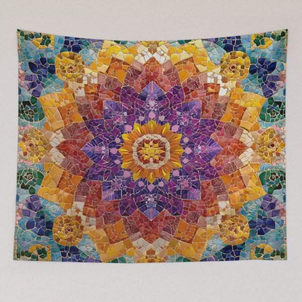 Item preview, Gaudi Inspired Mosaic Tile Ornament Vivid Pattern designed and sold by GrinGalore.