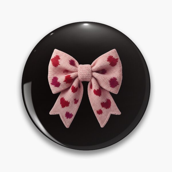 Item preview, Chunky Knit Bow, Valentine Heart Ribbon, Pink Crocheted Bow Stack designed and sold by DesignDenDo ⭐⭐⭐⭐⭐.