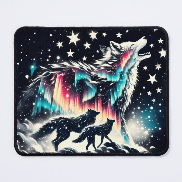 Item preview, Northern Lights Wolves, Ai Generated Art  designed and sold by ACC .