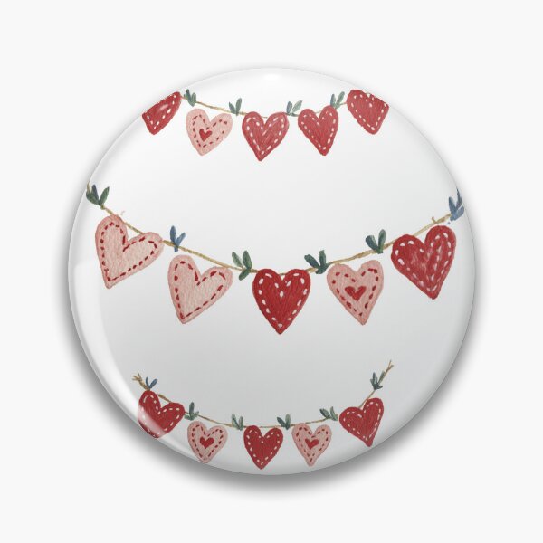 Item preview, Folk art heart buntings designed and sold by MendaciousMina.