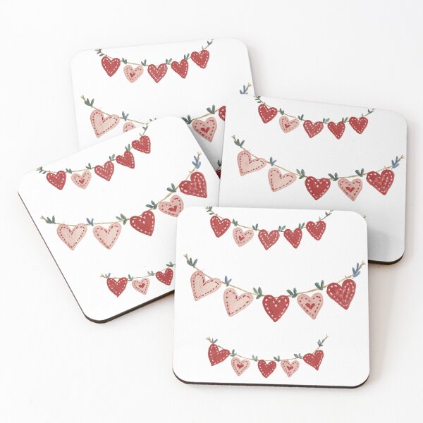 Item preview, Folk art heart buntings designed and sold by MendaciousMina.