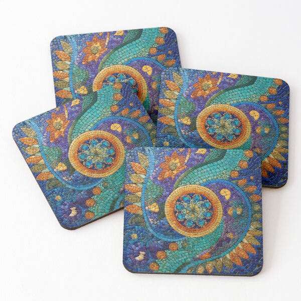 Item preview, Gaudi Inspired Mosaic Tile Ornament Vivid Floral Pattern designed and sold by GrinGalore.