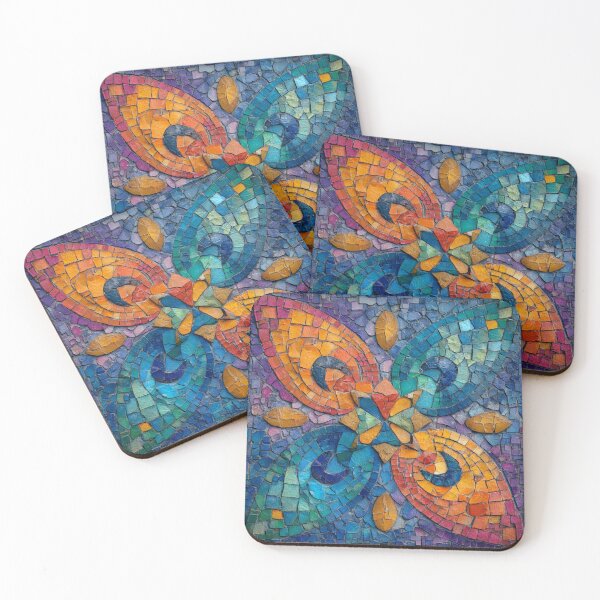 Item preview, Gaudi Inspired Mosaic Tile Ornament Vivid Butterfly Pattern designed and sold by GrinGalore.