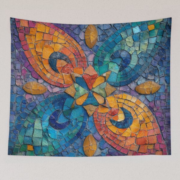 Item preview, Gaudi Inspired Mosaic Tile Ornament Vivid Butterfly Pattern designed and sold by GrinGalore.
