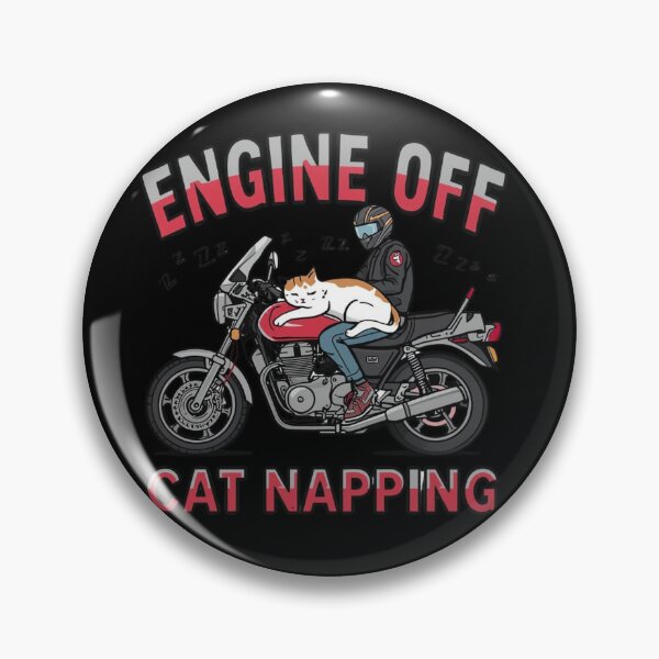 Item preview, ENGINE OFF. CAT NAPPING.- Nap Day motorcyclists funny graphic  designed and sold by YourTrendyTees.