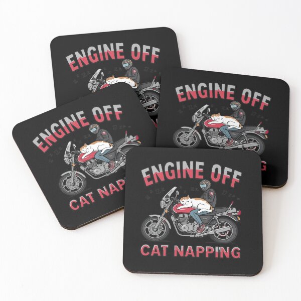 Item preview, ENGINE OFF. CAT NAPPING.- Nap Day motorcyclists funny graphic  designed and sold by YourTrendyTees.