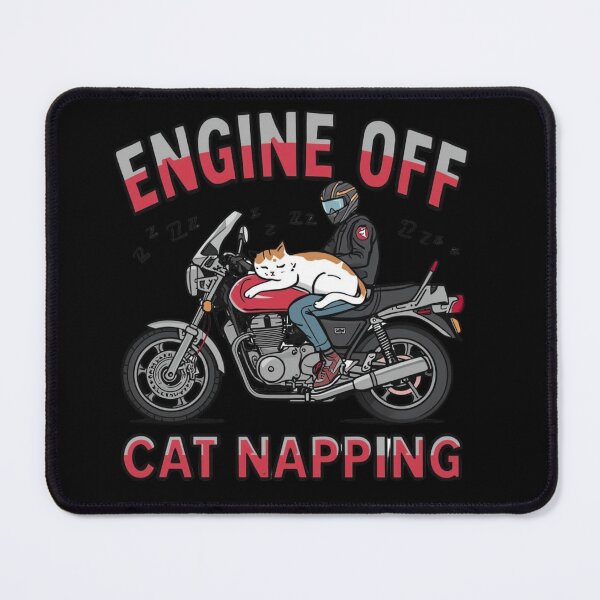Item preview, ENGINE OFF. CAT NAPPING.- Nap Day motorcyclists funny graphic  designed and sold by YourTrendyTees.