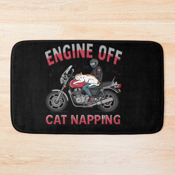 Item preview, ENGINE OFF. CAT NAPPING.- Nap Day motorcyclists funny graphic  designed and sold by YourTrendyTees.