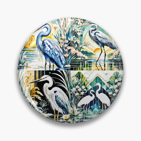 Item preview, Elegant Heron in Tranquil Waterscape bulk designed and sold by Helios Be. Lavsh.
