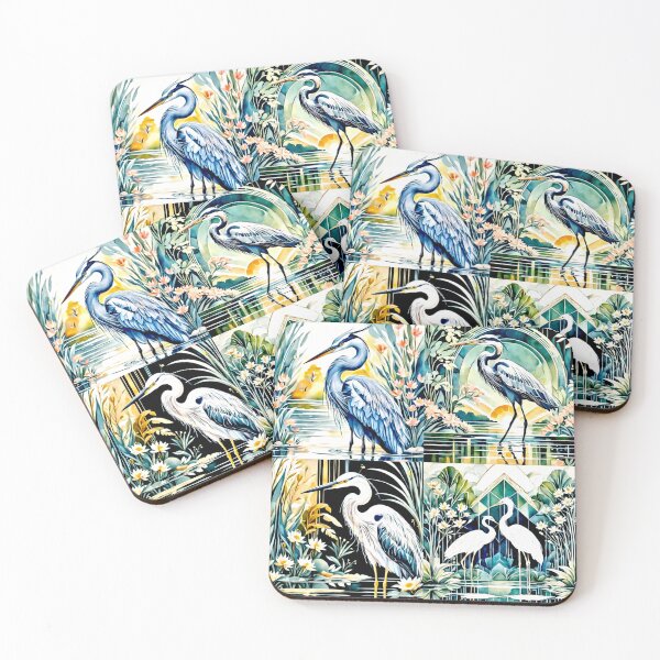 Item preview, Elegant Heron in Tranquil Waterscape bulk designed and sold by Helios Be. Lavsh.