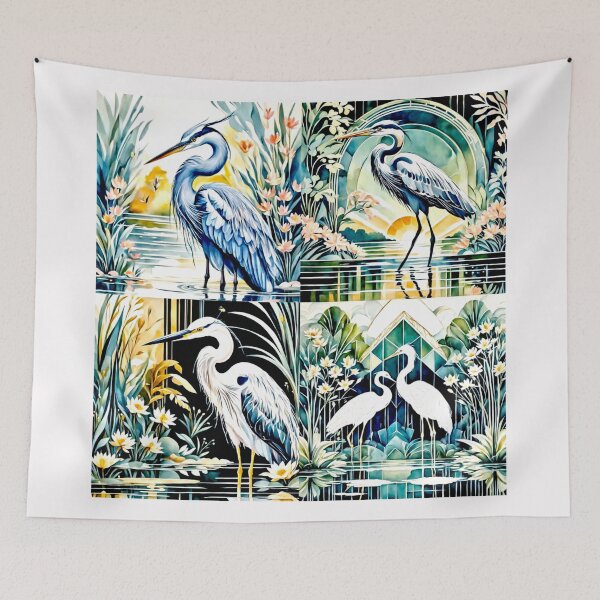 Item preview, Elegant Heron in Tranquil Waterscape bulk designed and sold by Helios Be. Lavsh.