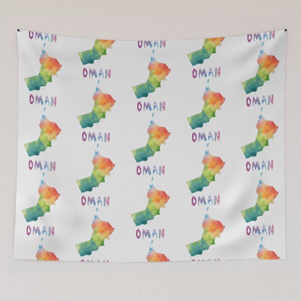Item preview, Oman Map Artistic Watercolor Silhouette - Vibrant Travel Art designed and sold by mashmosh.