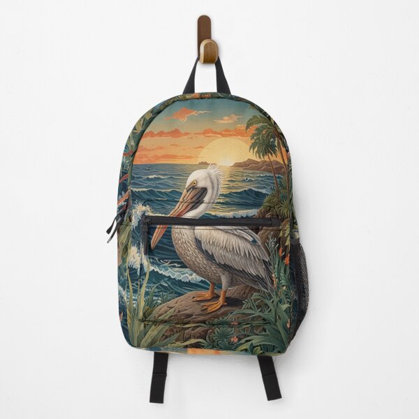 Item preview, Elegant retro pelican ocean tropical Caribbean jungle designed and sold by hollycooper.