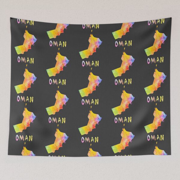 Item preview, Oman Map Watercolor Silhouette - Vibrant Artistic Travel Art designed and sold by mashmosh.
