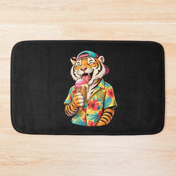 Item preview, Funny Ice-Cream Tiger – Cute Summer Cartoon Tiger Illustration designed and sold by ColorSplash123.