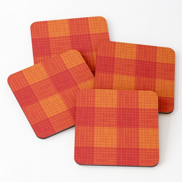 Item preview, Red and Orange Crosshatch Plaid Gingham Design  designed and sold by PatternTitan.