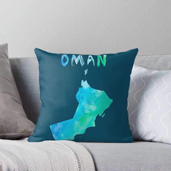 Item preview, Oman Map Silhouette - Artistic Blue Watercolor Travel Art designed and sold by mashmosh.