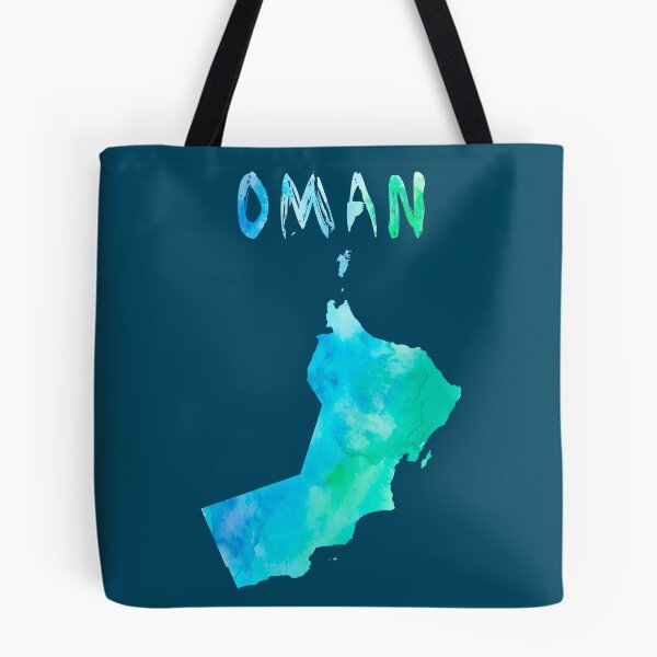 Item preview, Oman Map Silhouette - Artistic Blue Watercolor Travel Art designed and sold by mashmosh.
