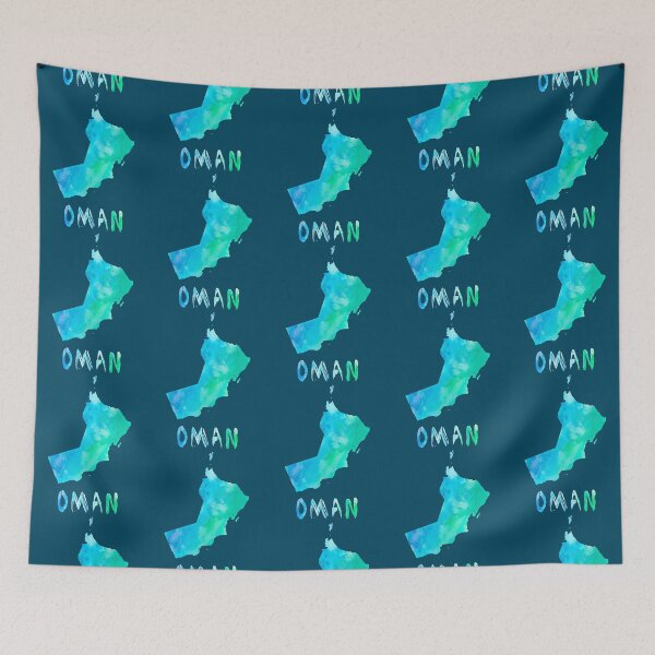 Item preview, Oman Map Silhouette - Artistic Blue Watercolor Travel Art designed and sold by mashmosh.