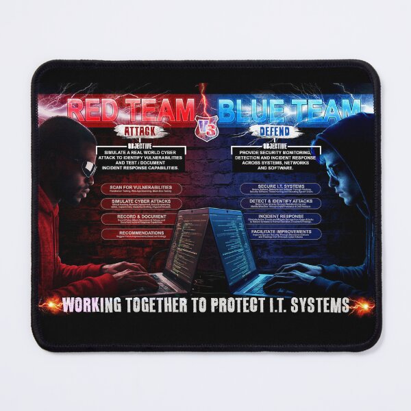 Item preview, Cybersecurity Wall Art - Red Team Blue Team Ethical Hacking designed and sold by Nerd Shizzle.