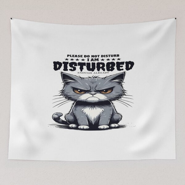 Item preview, Grumpy Cat Humor Poster – “Do Not Disturb, I’m Already Disturbed” Funny Sarcastic Animal Quote Art designed and sold by Bright Nest Studio.