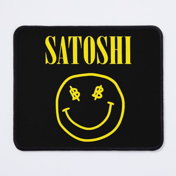 Artikelvorschau, Jack Dorsey Satoshi T-Shirt – Nirvana Smiley Bitcoin Tribute entworfen und verkauft von LightningSale.
