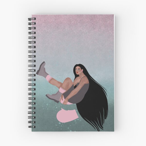 Item preview, Illustration of a dark-haired woman in a gray dress who is falling down on a broken heart designed and sold by Grin Katalina Floral Patterns & Cozy Art.