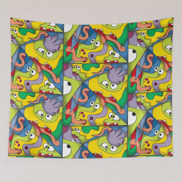 Item preview, Color Tiles #25 - Colorful creatures in a square designed and sold by liquid-print.