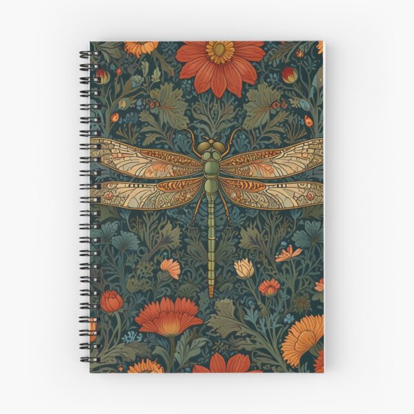 Item preview, Elegant Retro vintage boho dragonfly orange floral pattern designed and sold by hollycooper.
