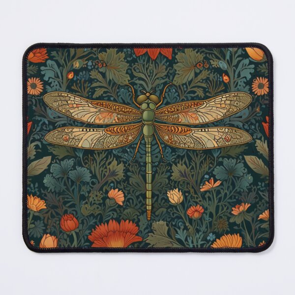 Item preview, Elegant Retro vintage boho dragonfly orange floral pattern designed and sold by hollycooper.