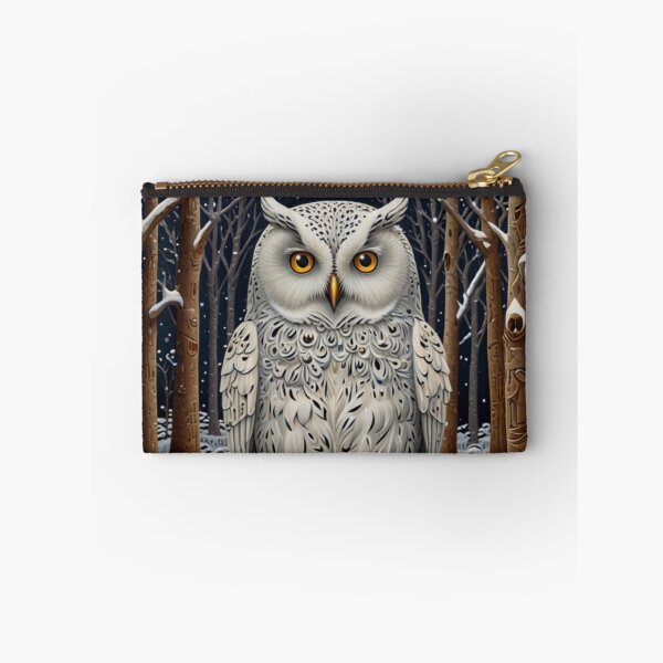 Item preview, Elegant retro bohemian snowy white owl Winter woodland forest  designed and sold by hollycooper.