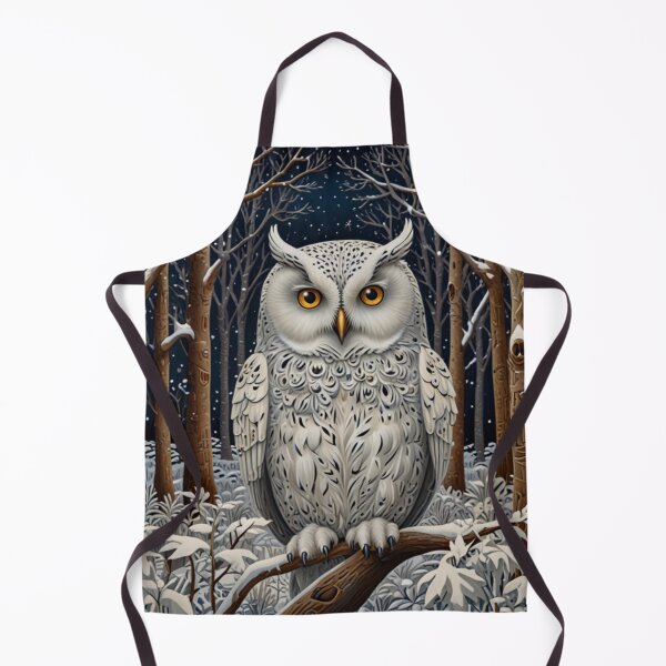 Item preview, Elegant retro bohemian snowy white owl Winter woodland forest designed and sold by hollycooper.