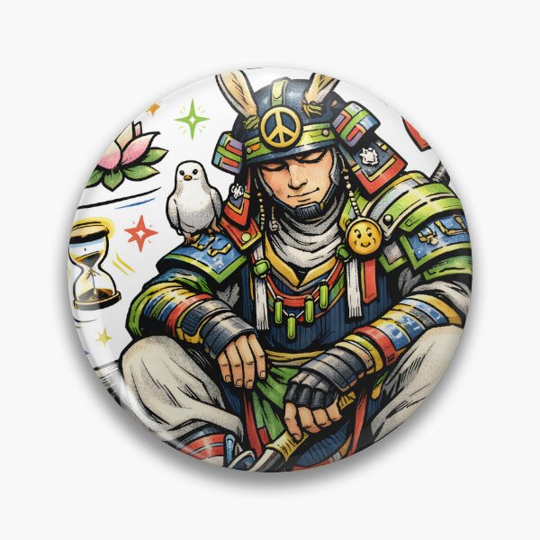 Item preview, Peace Is The Priority Samurai Temple Guard Aesthetic – Inner Calm Zen Warrior Mental Health Awareness Illustration – Chill Mode Modern Bushido Art by Vivaan Studio designed and sold by Vivaan Studio.