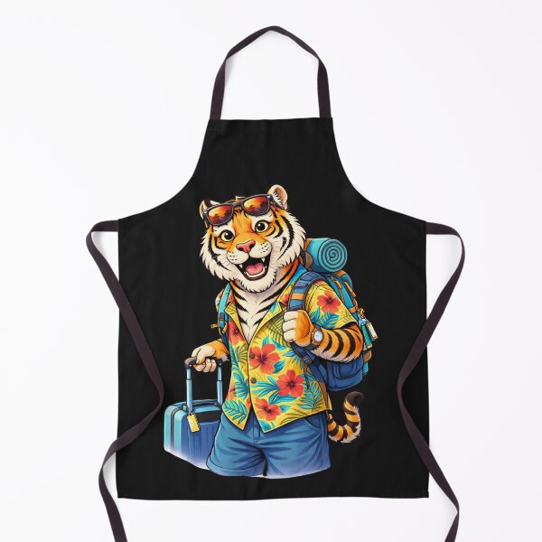 Item preview, Travel Summer Tiger – Adventurous Holiday Cartoon Tiger Illustration designed and sold by ColorSplash123.