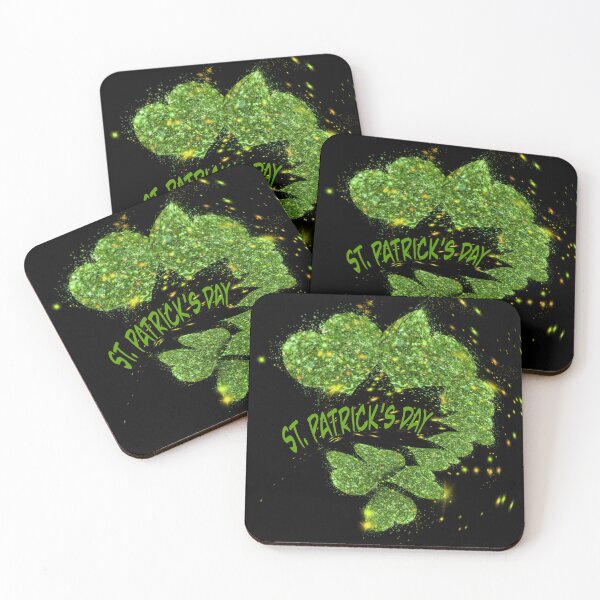 Aperçu de l'œuvre trèfle vert scintillant pour la Saint-Patrick créée et vendue par hollycooper.