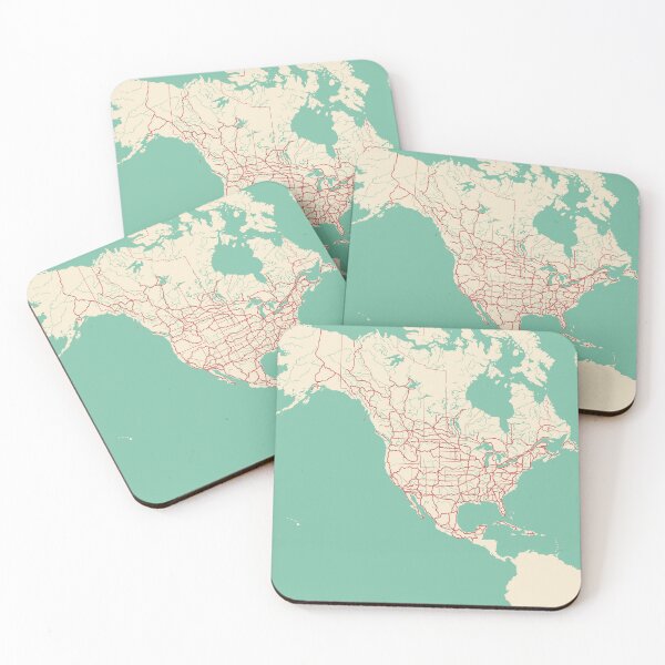 Item preview, North America Map Illustration Travel Gift designed and sold by MapsByLeo.
