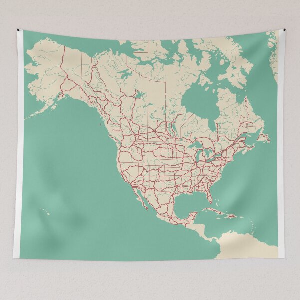 Item preview, North America Map Illustration Travel Gift designed and sold by MapsByLeo.