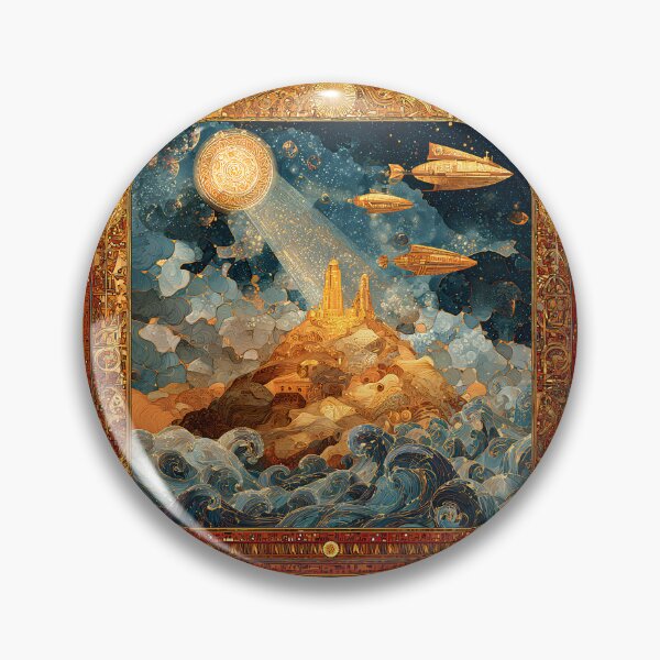 Item preview, Arrival of the Sky-Gods | Cosmic Mythology Wall Art designed and sold by Stoneflower-Art.