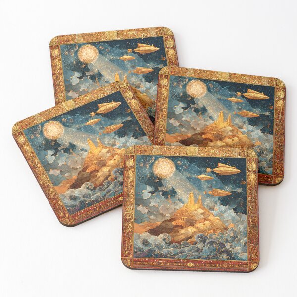 Item preview, Arrival of the Sky-Gods | Cosmic Mythology Wall Art designed and sold by Stoneflower-Art.